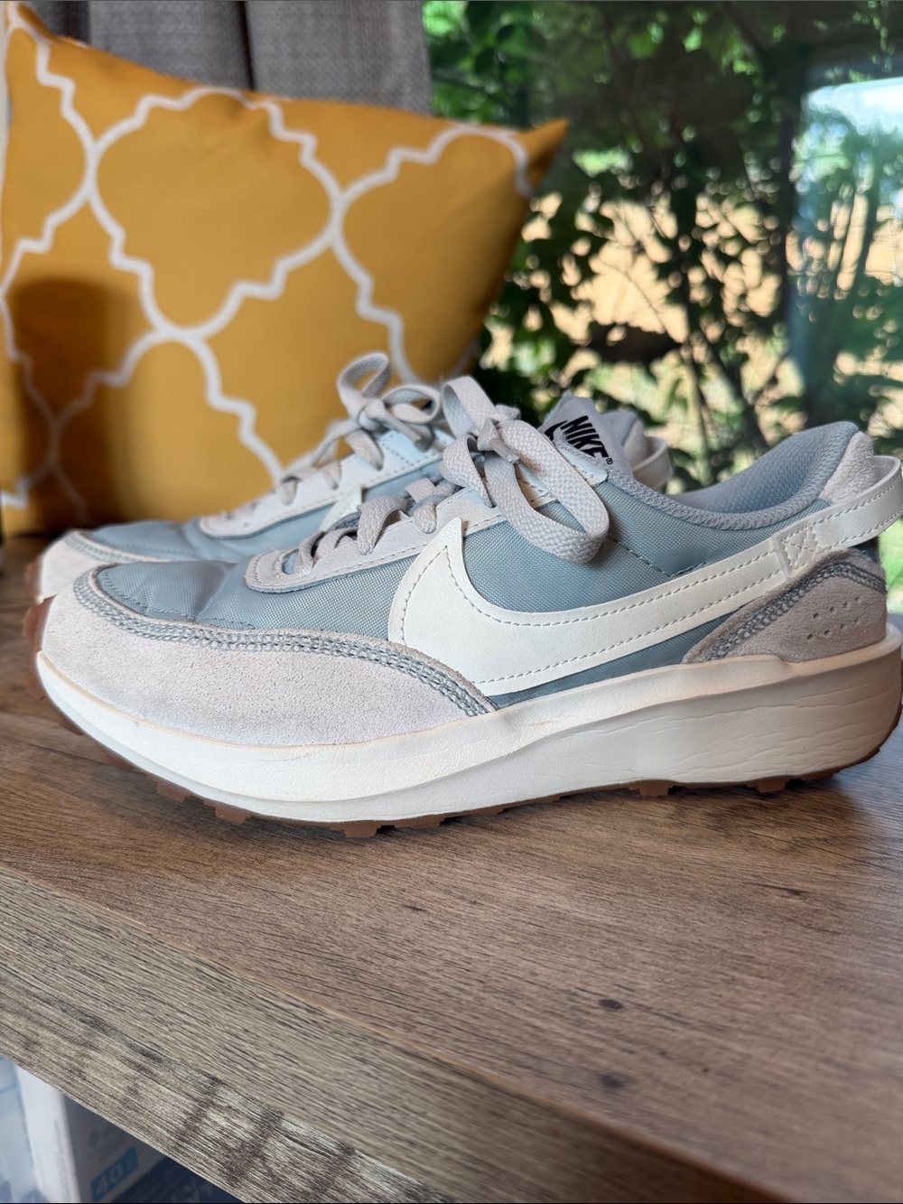 Nike Women’s Pale Blue and Cream Retro Runner Sneakers